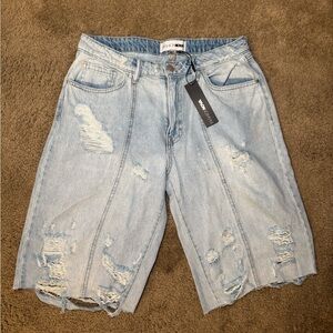 Back in time ripped non stretched denim